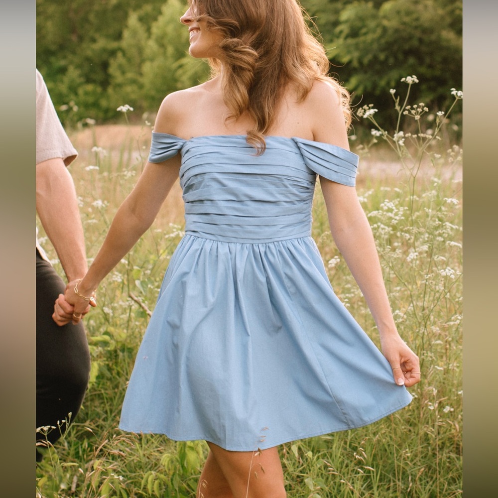 Abercrombie & Fitch Light Blue Strapless Dress